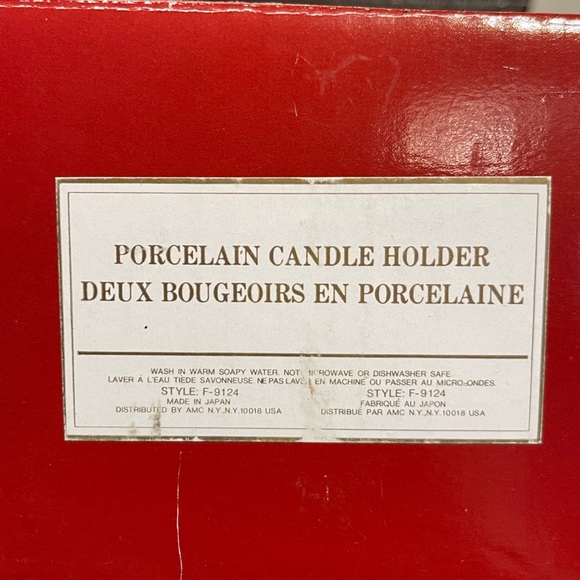 Vintage Porcelain Christmas Candle Holders made in Japan Set of 2 - Picture 11 of 11